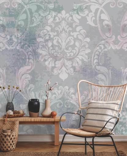 papel pintado de damasco de estilo vintage