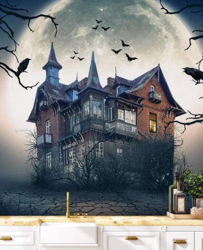 spooky house wallpaper