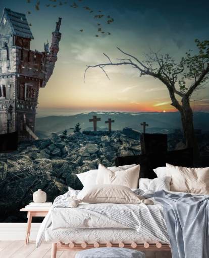 spooky house wallpaper