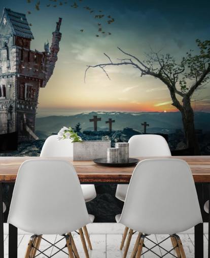 spooky house wallpaper