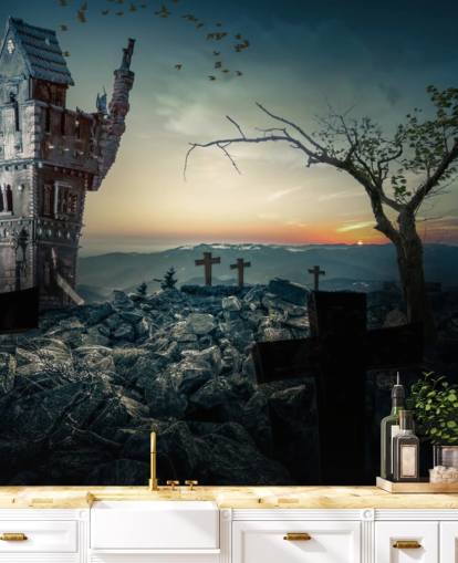 spooky house wallpaper