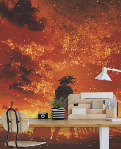 carta da parati zombie, fuoco e cimitero carta da parati zombie, fuoco e cimitero