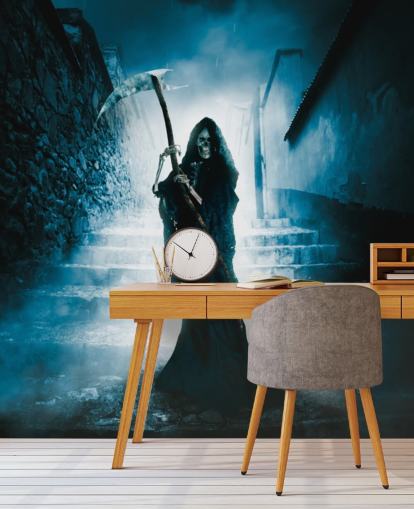 grim reaper on stairs wallpaper