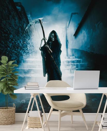 grim reaper on stairs wallpaper