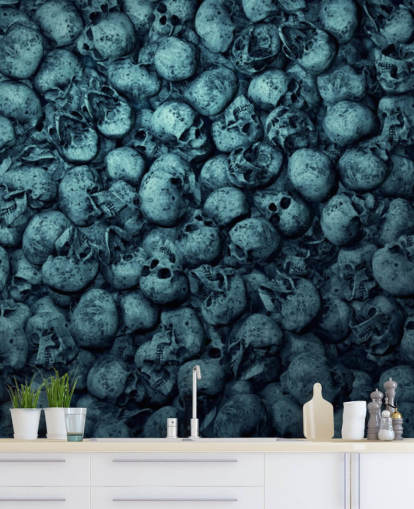 pile of skulls wallpaper