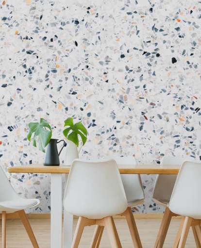 Blau gesprenkelte Terrazza-Tapete