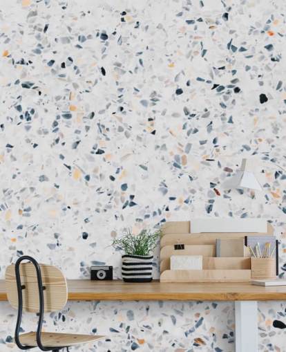 Blå plettet terrazzo tapet Blå plettet terrazzo tapet