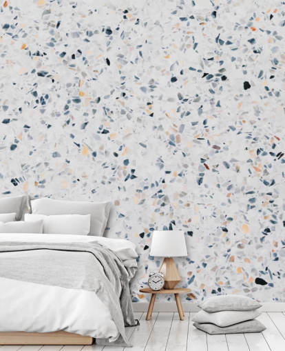 Papier peint terrazzo moucheté bleu Papier peint terrazzo moucheté bleu