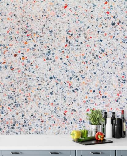 Papel pintado efecto mármol arco iris
