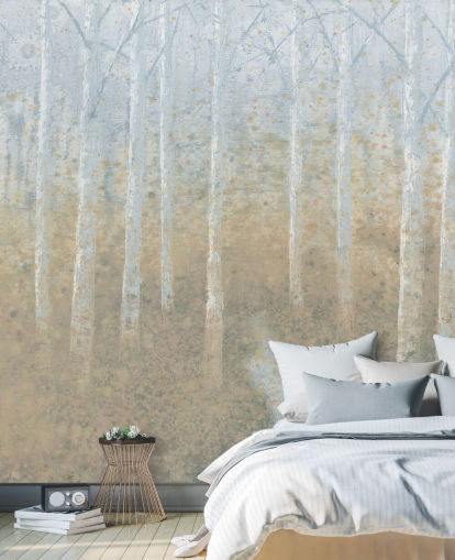 papel pintado abedul neutro y beige