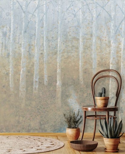 papel pintado abedul neutro y beige