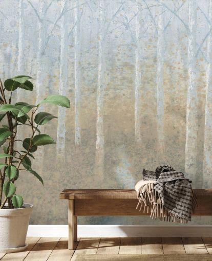 papel de parede de bétula neutro e bege