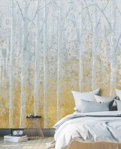 goud- en pastelgrijs berkenboombehang goud- en pastelgrijs berkenboombehang