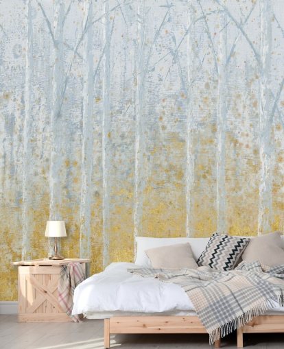 goud- en pastelgrijs berkenboombehang goud- en pastelgrijs berkenboombehang