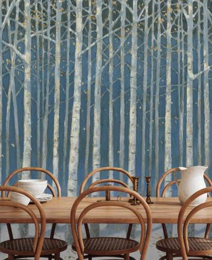 carta da parati albero azzurro e grigio