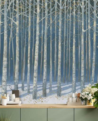 papel pintado árbol azul claro y gris papel pintado árbol azul claro y gris