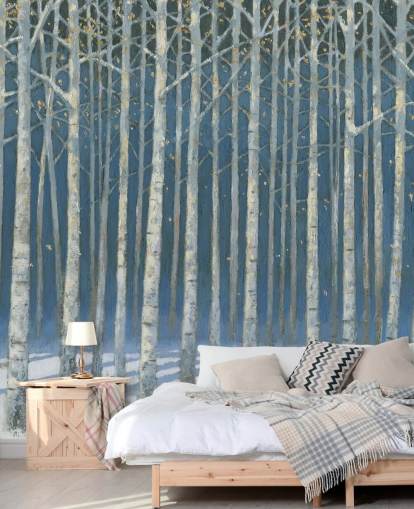 carta da parati albero azzurro e grigio carta da parati albero azzurro e grigio