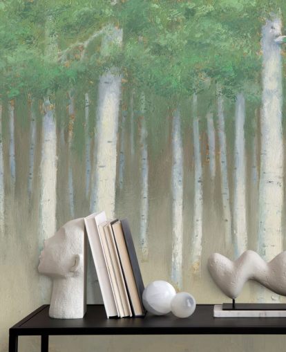 hellgrüne Birke Tapete