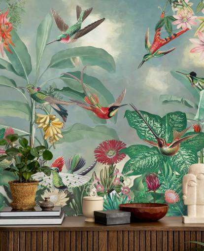 papier peint jungle tropicale et oiseaux papier peint jungle tropicale et oiseaux