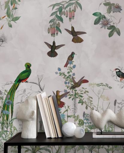 birds and plants wallpaper