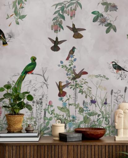 papier peint oiseaux et plantes papier peint oiseaux et plantes