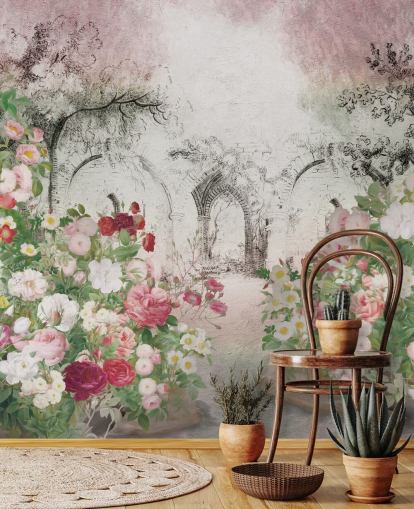 pretty rose garden wallpaper