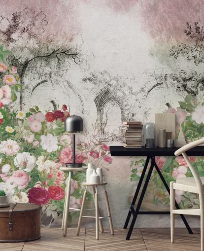 pretty rose garden wallpaper
