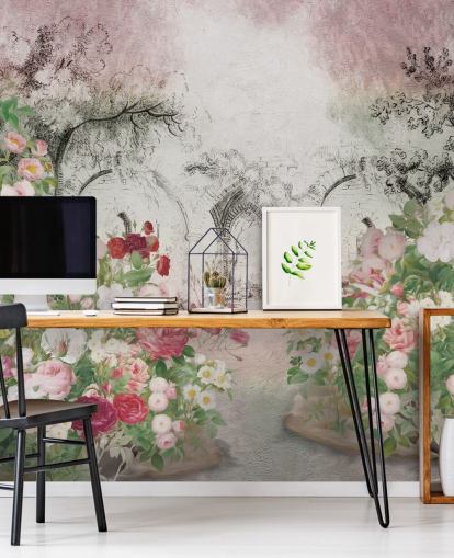 pretty rose garden wallpaper