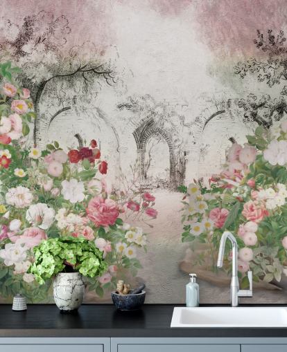 pretty rose garden wallpaper