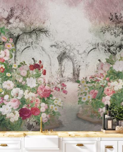 papel de parede bonito jardim de rosas