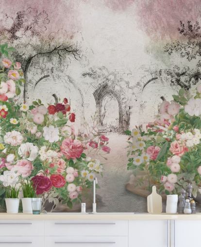 pretty rose garden wallpaper