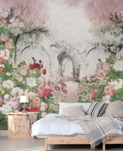 pretty rose garden wallpaper