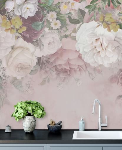 pink og off-white blomster tapet pink og off-white blomster tapet