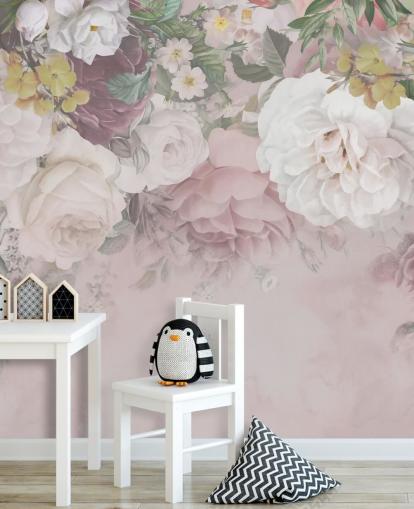 rosa og off-white blomster tapet rosa og off-white blomster tapet