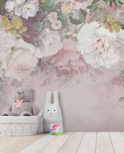 pink and off-white flowers wallpaper