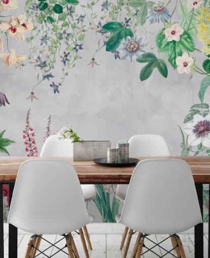 fleurs sauvages dans un cadre papier peint