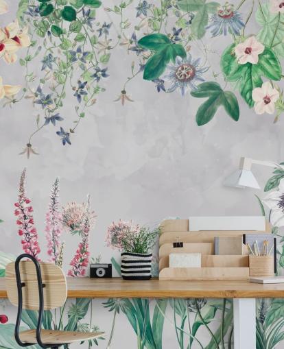 wilde bloemen in een frame behang