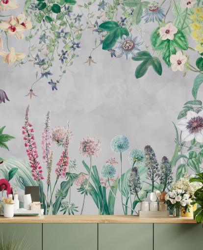 ville blomster i en ramme tapet