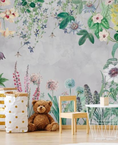 vilda blommor i en ram tapet