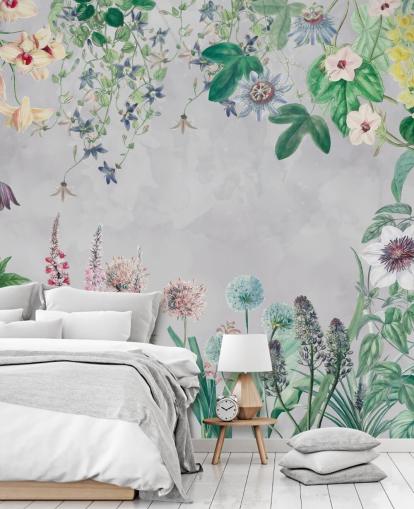 fleurs sauvages dans un cadre papier peint