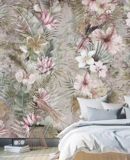 tropiska blommor och fåglar tapeter tropiska blommor och fåglar tapeter