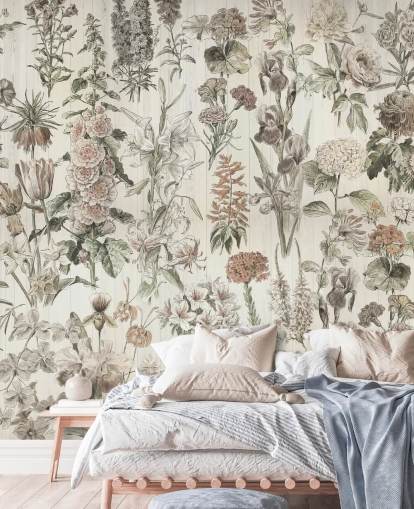 fondo de pantalla de flores pálidas pradera en paneles