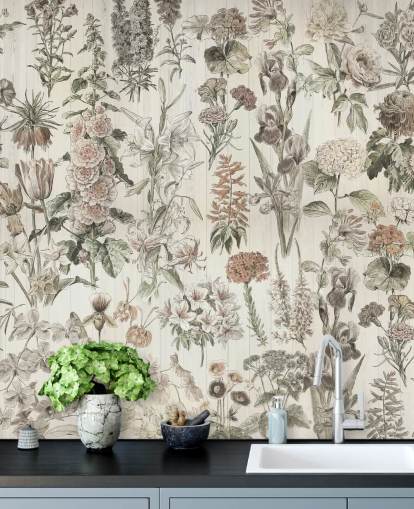 fondo de pantalla de flores pálidas pradera en paneles