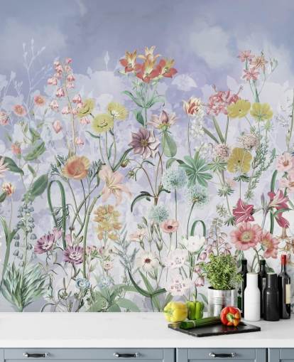 ganske ville blomster tapet