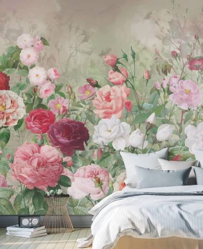 papel de parede rosa vermelha e rosa branca