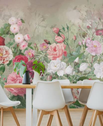 papel de parede rosa vermelha e rosa branca