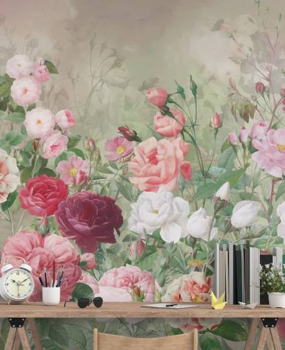 papel de parede rosa vermelha e rosa branca