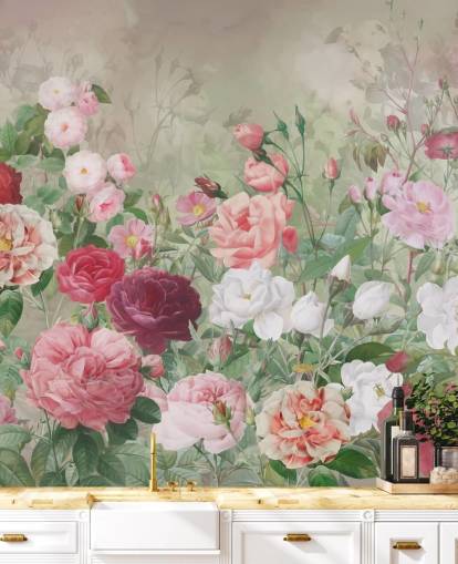 rød rose og hvit rose tapet