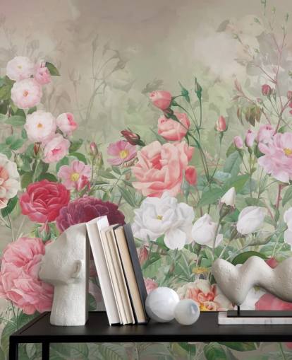 papel de parede rosa vermelha e rosa branca