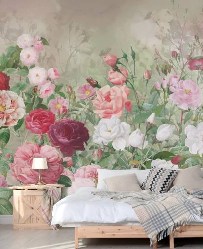 papel de parede rosa vermelha e rosa branca